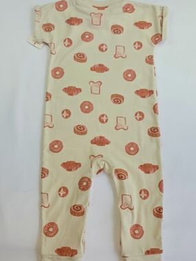 Baby Romper 12M NWT Neutral Bakery Print One Piece Outfit